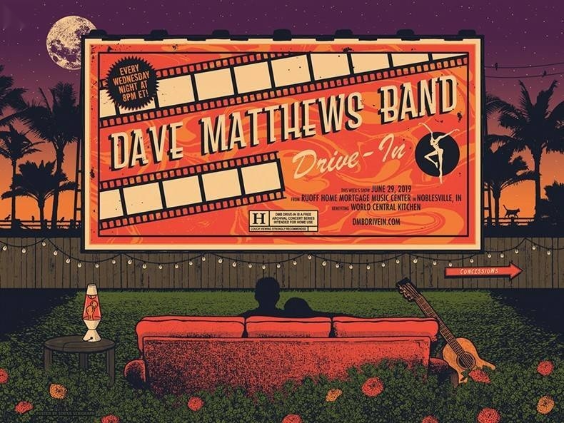 Justin Helton (Status Serigraph) — Dave Matthews Band, Ruoff Music Center, Noblesville, IN · Jun 29, 2019 Show Poster