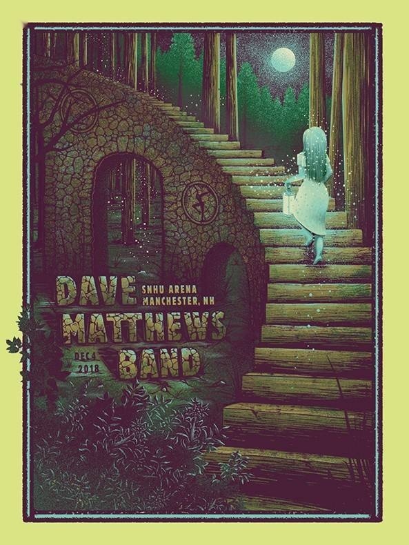 Christopher Gray — Dave Matthews Band, Southern New Hampshire University Arena, Manchester, NH · Dec 4, 2018 Variant Poster