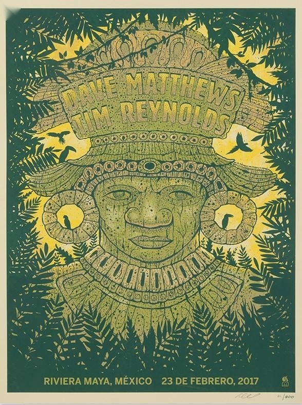 Methane Studios — Dave Matthews Band, Playa Azul, Riviera Maya, MEX · Feb 23, 2017 Artist Proof Poster