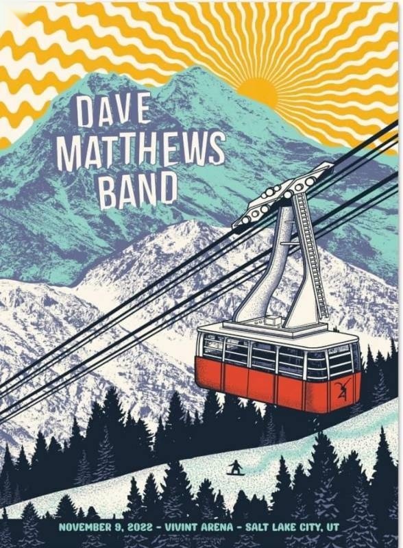 Justin Helton (Status Serigraph) — Dave Matthews Band, Vivint Arena, Salt Lake City, UT · Nov 9, 2022 Artist Poster
