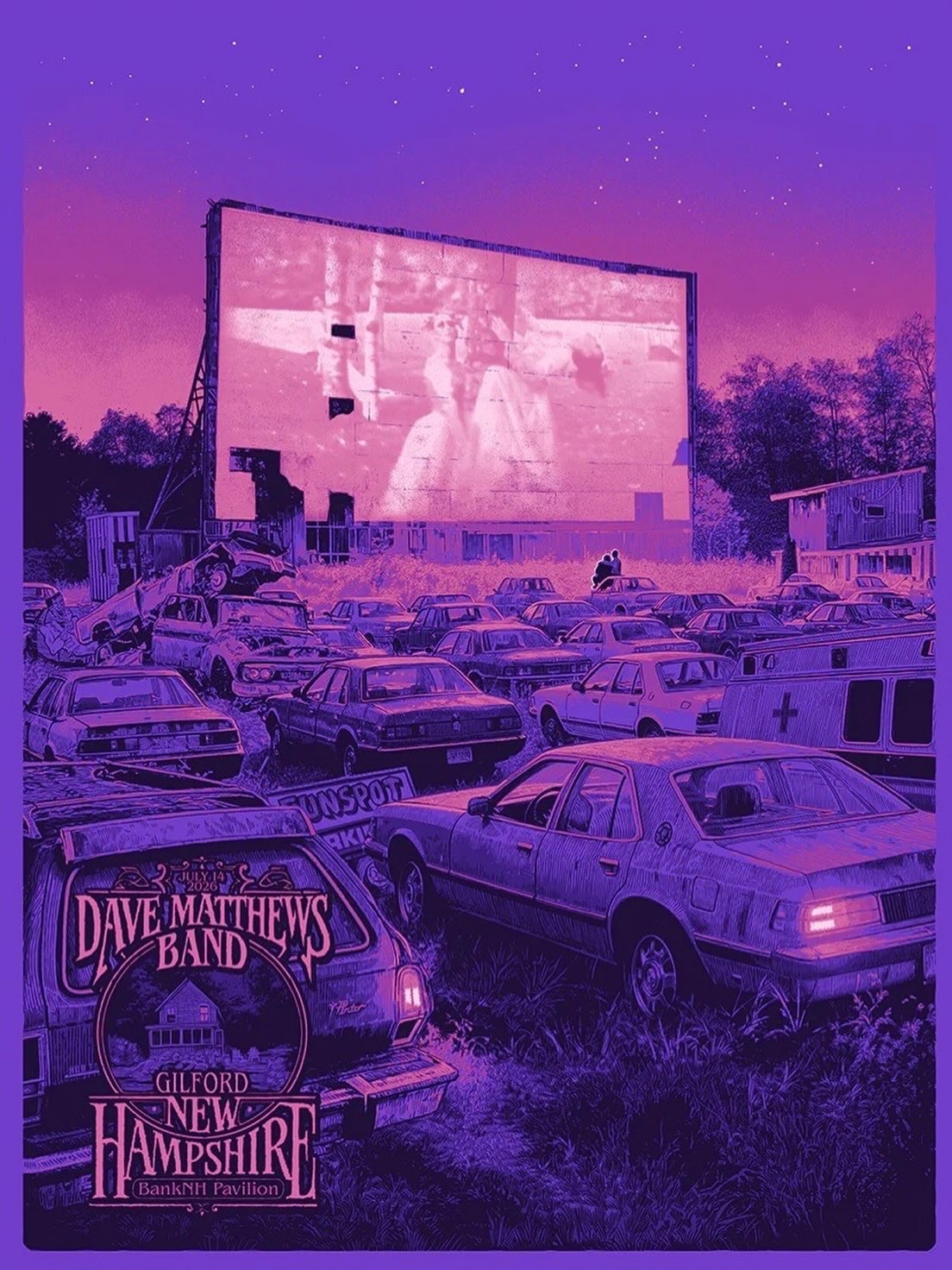 Daniel Danger — Dave Matthews Band, BankNH Pavilion, Gilford, NH · Jul 14, 2026 Poster