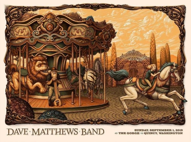 N.C. Winters — Dave Matthews Band, The Gorge Amphitheatre, George, WA · Sep 1, 2019 Artist Poster