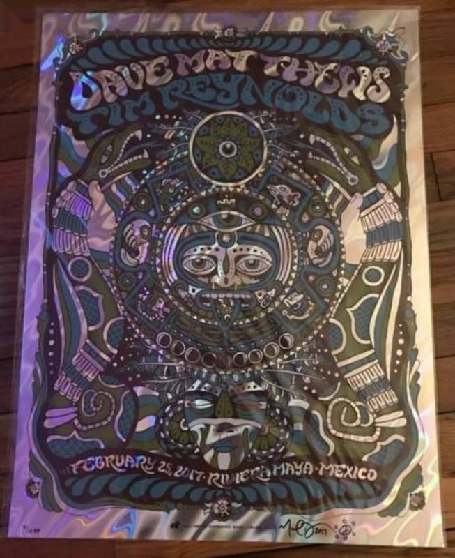 Nathaniel Deas — Dave Matthews Band, Playa Azul, Riviera Maya, MEX · Feb 25, 2017 Foil Poster
