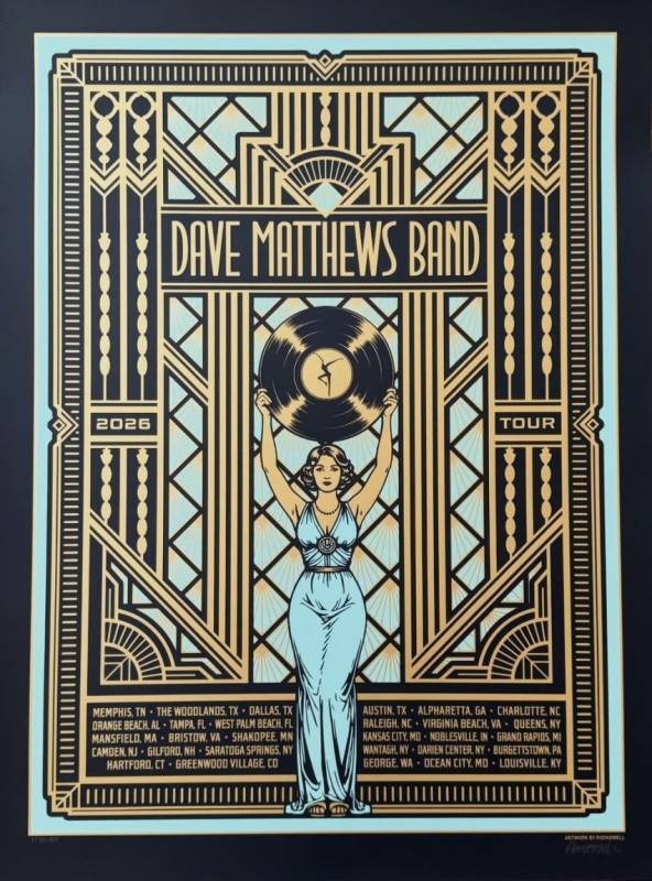 Aaron von Freter (Rockswell) — Dave Matthews Band, 2026 Tour Poster, Unknown · Jan 1, 2026 Artist Poster