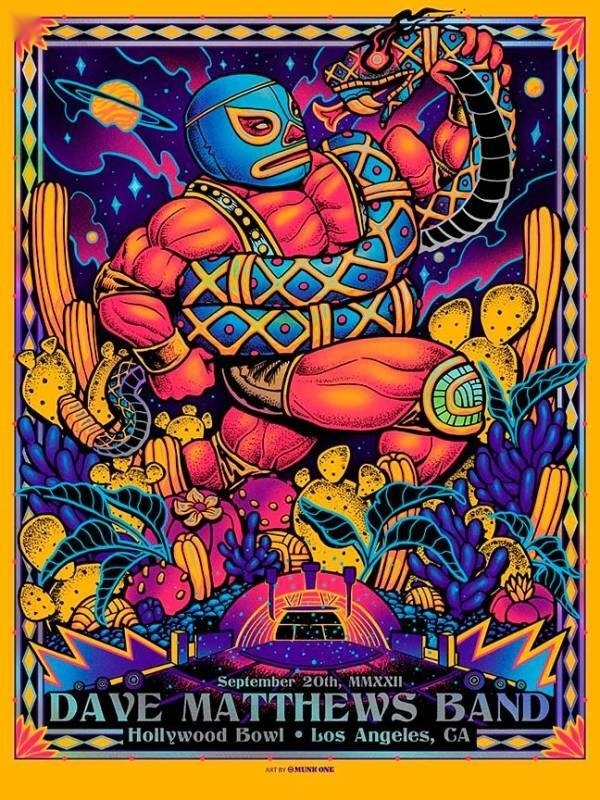 Munk One — Dave Matthews Band, Hollywood Bowl, Hollywood, CA · Sep 20, 2022 Foil Poster