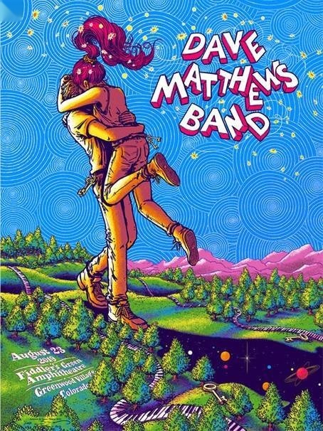 James Flames — Dave Matthews Band, Fiddler's Green Amphitheatre, Greenwood Village, CO · Aug 23, 2019 Artist Poster
