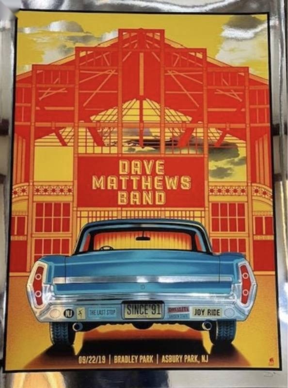 Methane Studios — Dave Matthews Band, Pensacola Bay Center, Pensacola, FL · Sep 22, 2019 Artist Foil Poster