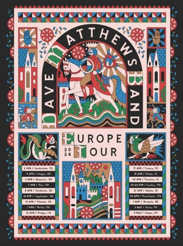 Joshua Noom — Dave Matthews Band, 2024 Tour Poster, Unknown · Jan 1, 2024 Show Poster