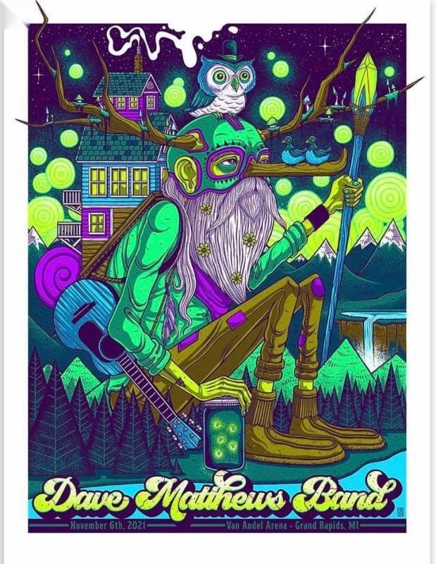 Jim Mazza — Dave Matthews Band, Van Andel Arena, Grand Rapids, MI · Nov 6, 2021 Artist Poster