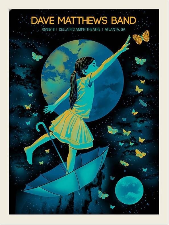 Methane Studios — Dave Matthews Band, Aaron's Amphitheatre at Lakewood, Atlanta, GA · May 26, 2018 Artist Poster