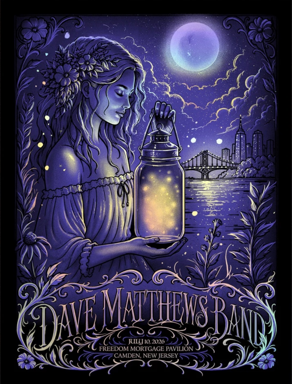 Maxx242 — Dave Matthews Band, Freedom Mortgage Pavilion, Camden, NJ · Jul 10, 2026 Artist Foil Poster