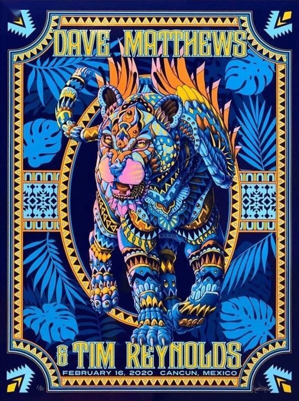 Ben Kwok (BIOWORKZ) — Dave Matthews Band, Moon Palace, Cancún, MEX · Feb 16, 2020 Foil Poster