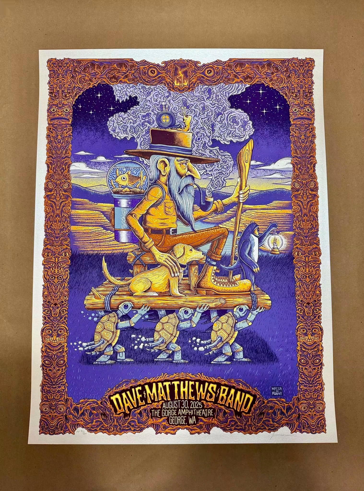 Jim Mazza — Dave Matthews Band, The Gorge Amphitheatre, George, WA · Aug 30, 2025 Variant Poster