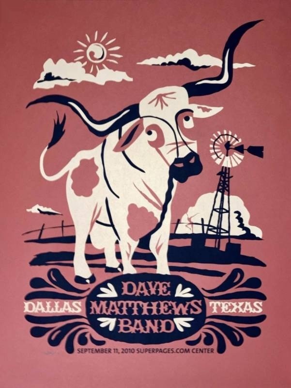 Furturtle Show Prints (Travis Bone) — Dave Matthews Band, Superpages.com Center, Dallas, TX · Sep 11, 2010 Artist Poster