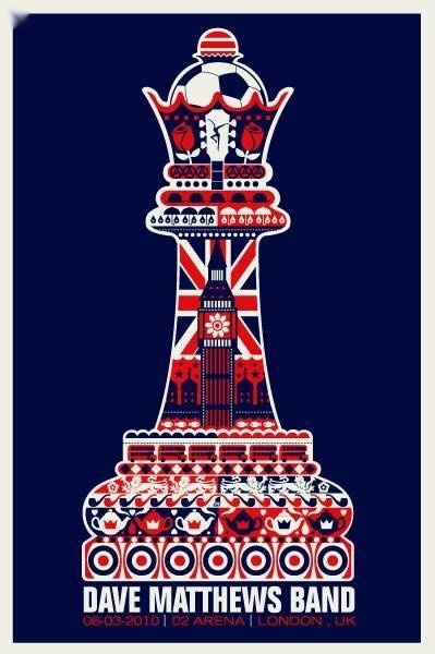 Methane Studios — Dave Matthews Band, O2 Arena, London, GBR · Mar 6, 2010 Variant Poster
