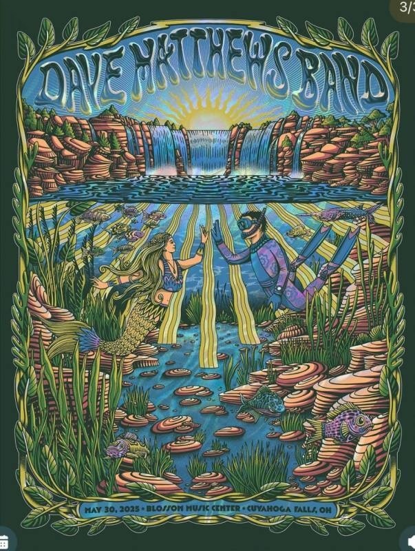Dylan Fant — Dave Matthews Band, Blossom Music Center, Cuyahoga Falls, OH · May 30, 2025 Artist Foil Poster