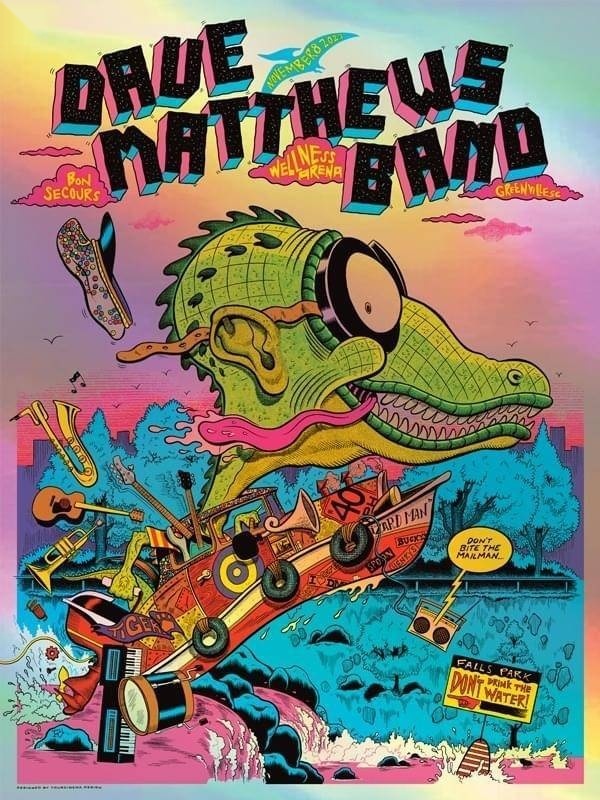 Ryan (Your Cinema) Besch — Dave Matthews Band, Bon Secours Wellness Arena, Greenville, SC · Nov 8, 2023 Foil Poster