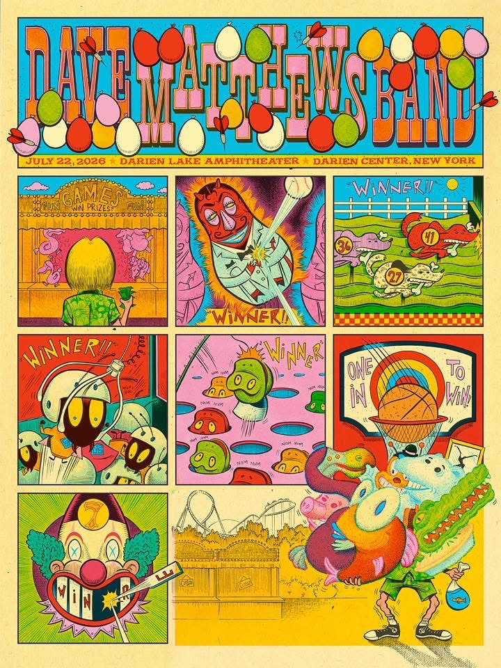 Ryan Besch (Your Cinema) — Dave Matthews Band, Darien Lake Performing Arts Center (Six Flags Darien Lake), Corfu, NY · Jul 22, 2026 Poster