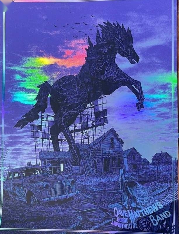 Daniel Danger — Dave Matthews Band, The Gorge Amphitheatre, George, WA · Sep 3, 2022 Artist Foil Poster