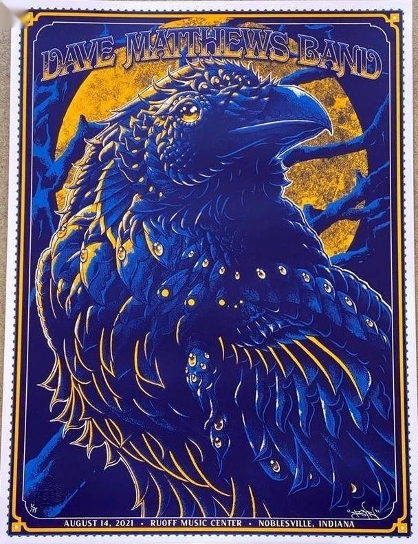 Ben Kwok (BIOWORKZ) — Dave Matthews Band, Ruoff Music Center, Noblesville, IN · Jun 19, 2021 Artist Poster