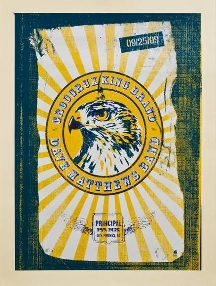 Methane Studios — Dave Matthews Band, Principal Park, Des Moines, IA · Sep 25, 2009 Artist Poster