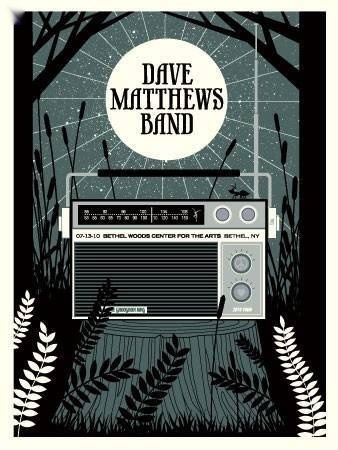 Methane Studios — Dave Matthews Band, Bethel Woods Center for the Arts, Bethel, NY · Jul 13, 2010 Artist Poster