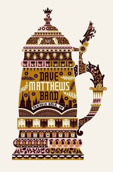 Methane Studios — Dave Matthews Band, Palladium, Cologne, DEU · Feb 23, 2010 Show Poster