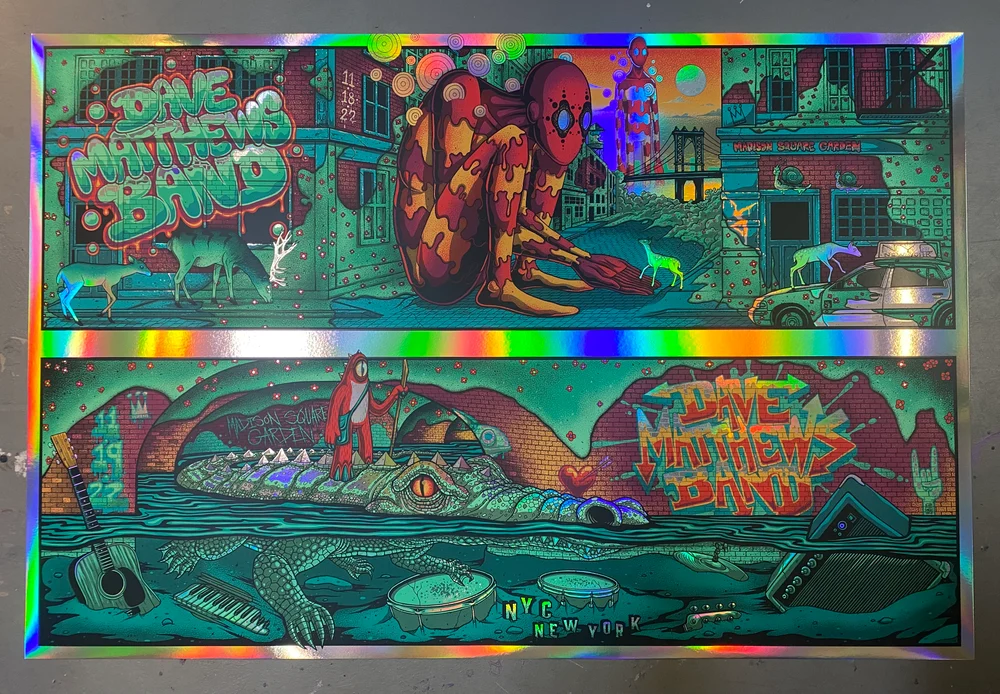 Jim Mazza — Dave Matthews Band, Madison Square Garden, New York, NY · Nov 18–19, 2022 Foil Poster