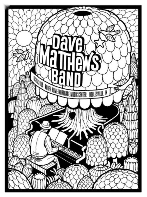 Methane Studios — Dave Matthews Band, Ruoff Music Center, Noblesville, IN · Jun 28, 2019 Variant Poster