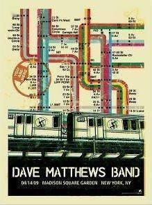 Methane Studios — Dave Matthews Band, Madison Square Garden, New York, NY · Apr 14, 2009 Artist Poster