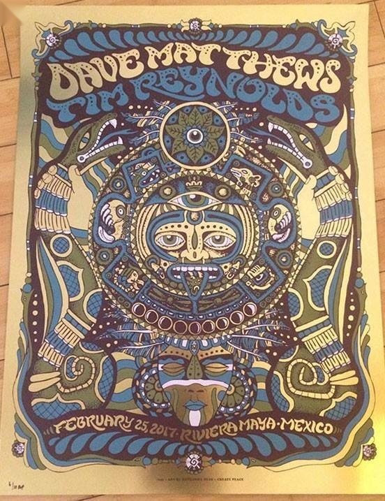 Nathaniel Deas — Dave Matthews Band, Playa Azul, Riviera Maya, MEX · Feb 25, 2017 Foil Poster