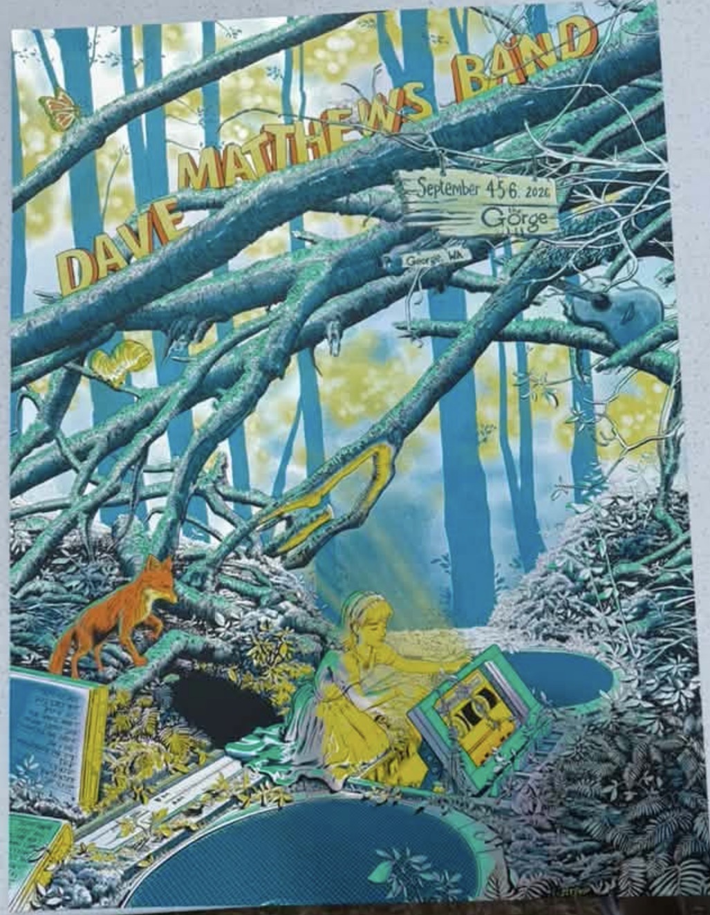 James Flames — Dave Matthews Band, The Gorge Amphitheatre, George, WA · Sep 4–6, 2026 Show Foil Poster