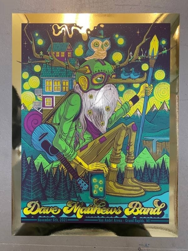 Jim Mazza — Dave Matthews Band, Van Andel Arena, Grand Rapids, MI · Nov 6, 2021 Foil Poster