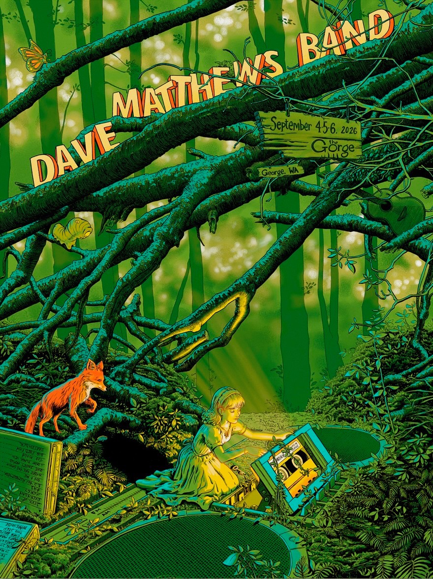 James Flames — Dave Matthews Band, The Gorge Amphitheatre, George, WA · Sep 4–6, 2026 Show Poster