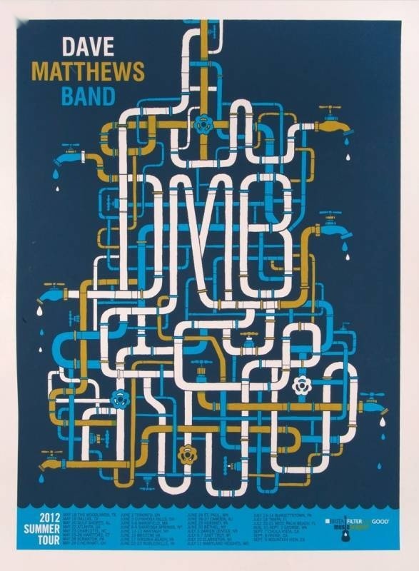 Methane Studios — Dave Matthews Band, 2012 Summer Tour Poster, Unknown · Jan 1, 2012 Show Poster