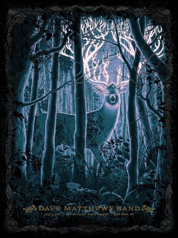 N.C. Winters — Dave Matthews Band, Alpine Valley Music Theatre, East Troy, WI · Jul 3, 2022 Variant Poster