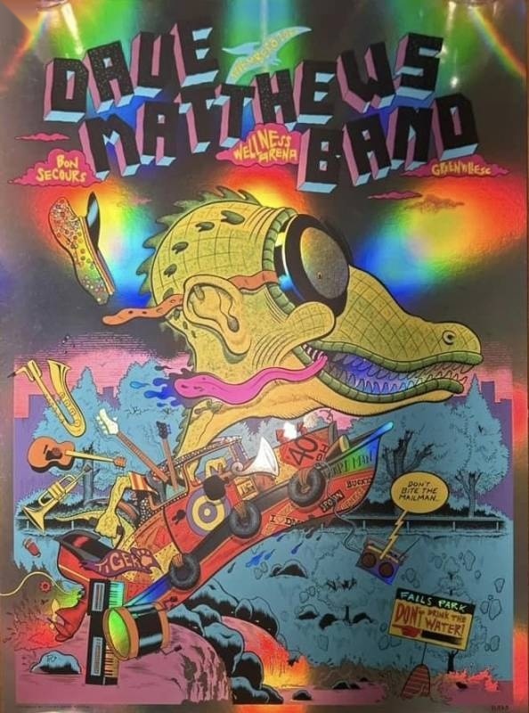 Ryan (Your Cinema) Besch — Dave Matthews Band, Bon Secours Wellness Arena, Greenville, SC · Nov 8, 2023 Foil Poster