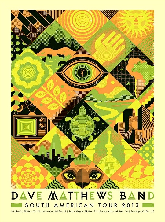 Graham Erwin — Dave Matthews Band, South American Tour 2013, Unknown · Dec 7–17, 2013 Poster