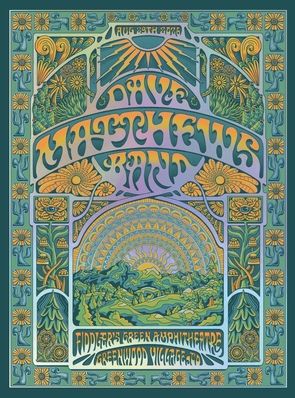 Dylan Fant — Dave Matthews Band, Fiddler's Green Amphitheatre, Greenwood Village, CO · Aug 29, 2026 Warehouse Premium Poster