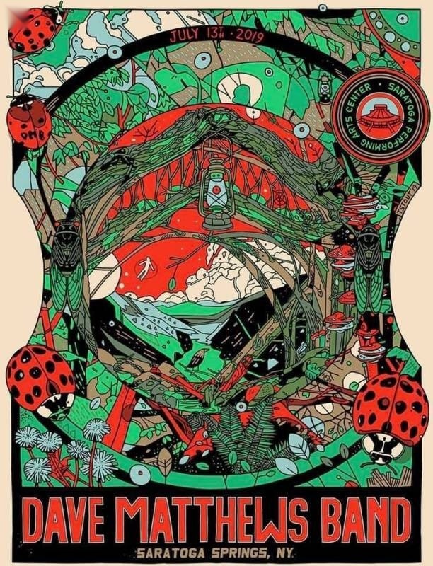 Tyler Stout — Dave Matthews Band, Saratoga Performing Arts Center, Saratoga Springs, NY · Jul 13, 2019 Artist Poster