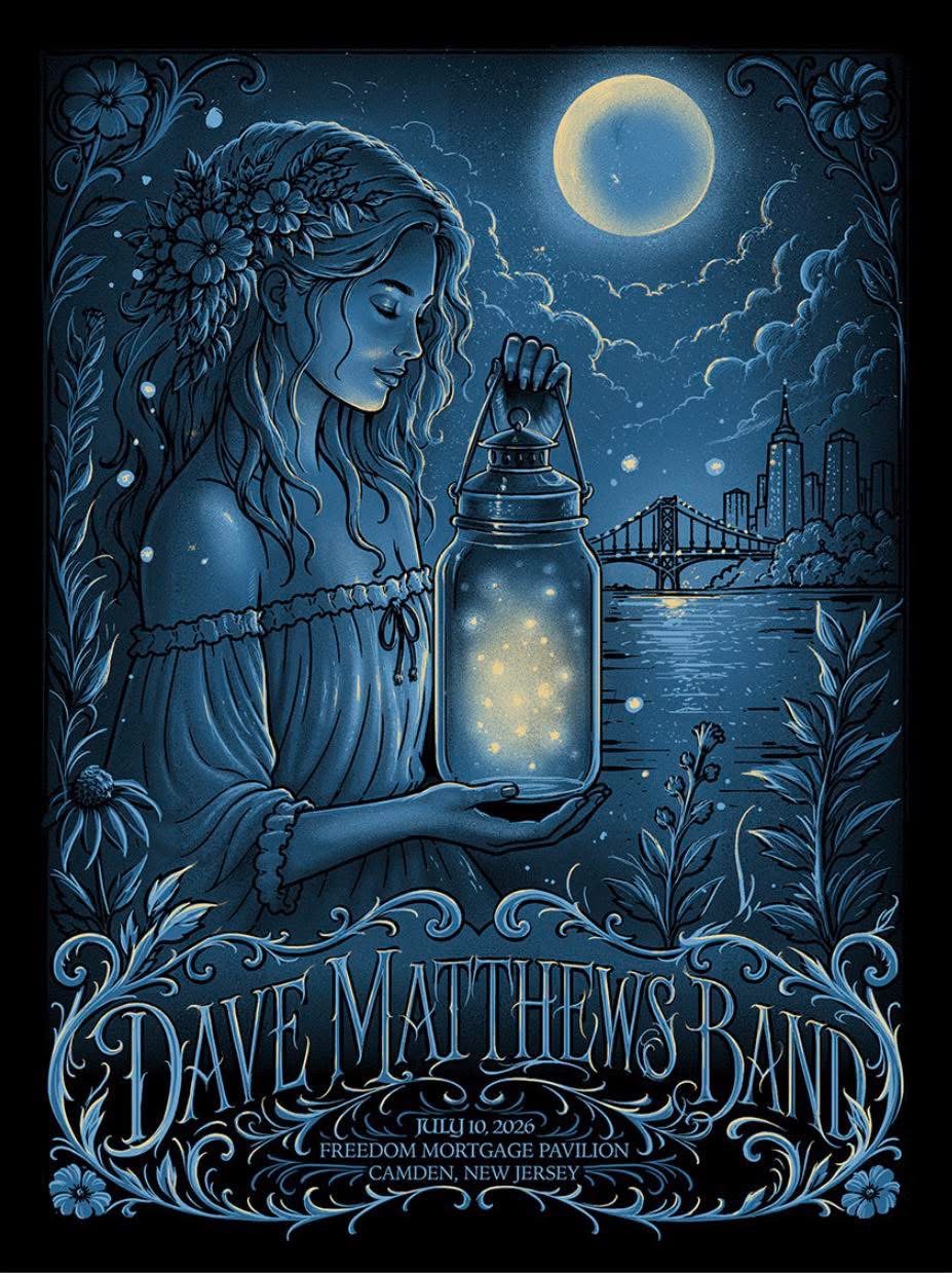 Maxx242 — Dave Matthews Band, Freedom Mortgage Pavilion, Camden, NJ · Jul 10, 2026 Show Foil Poster