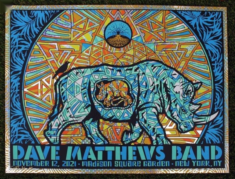 Todd Slater — Dave Matthews Band, Madison Square Garden, New York, NY · Nov 12, 2021 Artist Foil Poster