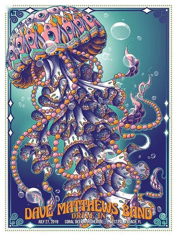 Ben Kwok (BIOWORKZ) — Dave Matthews Band, iTHINK Financial Amphitheatre, West Palm Beach, FL · Jul 27, 2019 Show Poster