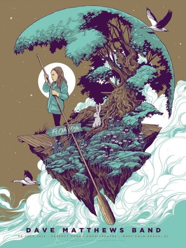 Ken Taylor — Dave Matthews Band, iTHINK Financial Amphitheatre, West Palm Beach, FL · Jul 30, 2016 Artist Poster