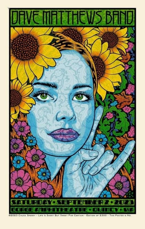 Chuck Sperry — Dave Matthews Band, The Gorge Amphitheatre, George, WA · Sep 2, 2023 Artist Poster