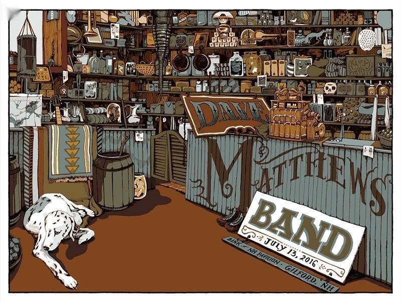Landland — Dave Matthews Band, Bank of New Hampshire Pavilion, Gilford, NH · Jul 13, 2016 Artist Poster