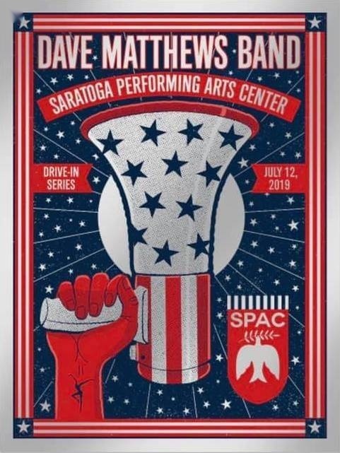 Methane Studios — Dave Matthews Band, Saratoga Performing Arts Center, Saratoga Springs, NY · Jul 12, 2019 Foil Poster