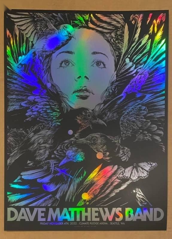 Ken Taylor — Dave Matthews Band, Climate Pledge Arena, Seattle, WA · Nov 4, 2022 Artist Foil Poster
