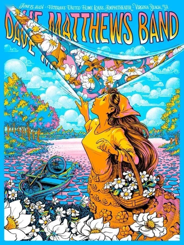 James Flames — Dave Matthews Band, Veterans United Home Loans Amphitheater at Virginia Beach, Virginia Beach, VA · Jun 15, 2024 Artist Poster