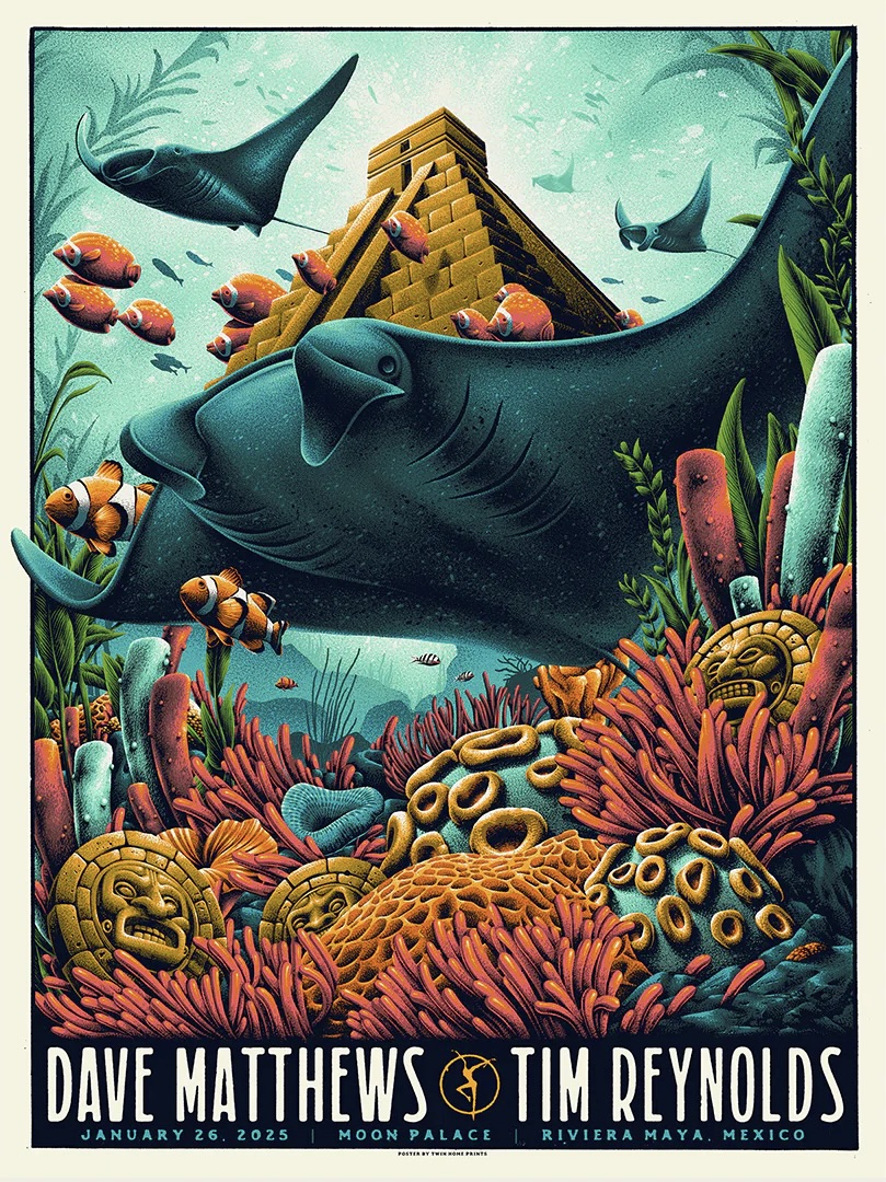 Max Mahn (Twin Home Prints) — Dave Matthews Band, Moon Palace Golf & Spa Resort, Cancún, MEX · Jan 26, 2025 Poster